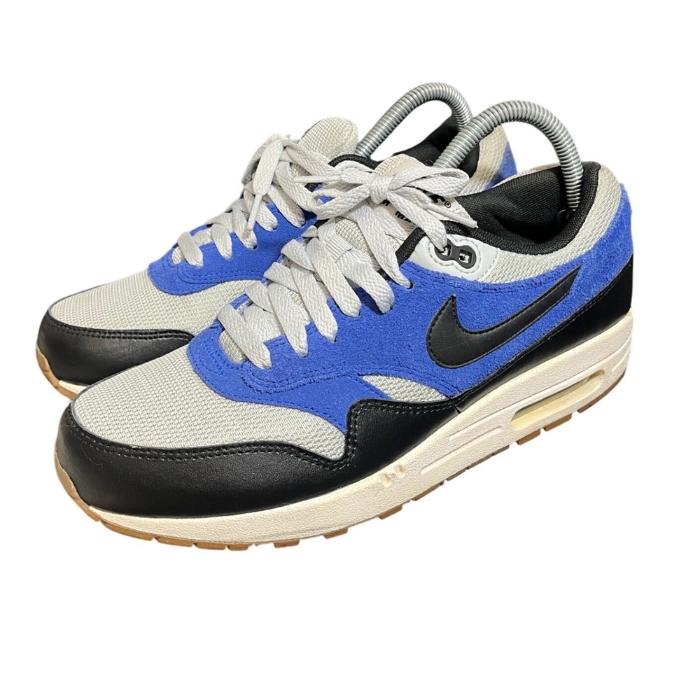 Nike Air Max 1 Mens 7.5 Blue Black Grey Essential 537383-022 Gum Sole Sneakers